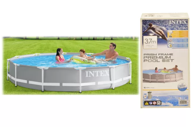Intex Prism Frame Premium Swimming Pool Set 12Ft / 3.7M £80.00 - Picclick Uk