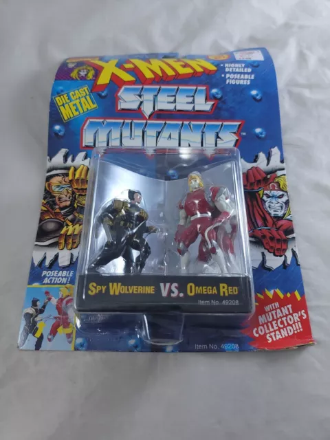Toy Biz X-Men Steel Mutants Spy Wolverine vs Omega Red Metal Action Figures 1994