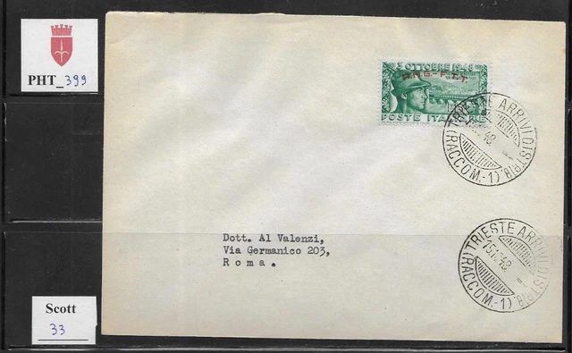 PHT_399. TRIESTE FTT. FDC w. 1948 RICOSTRUZIONE PONTE BASSANO. Scott 33