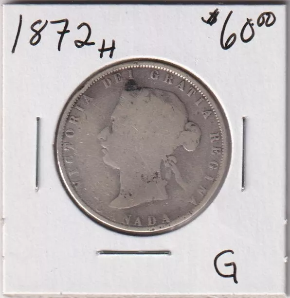 1872H  Canada  50 Cent Coin Silver  Good  inv#1463