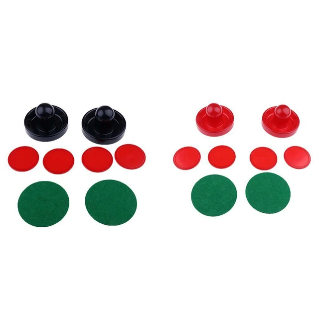 Zwei Air Hockey Pushers Strikers Goalies und vier Air Hockey Pucks – 3