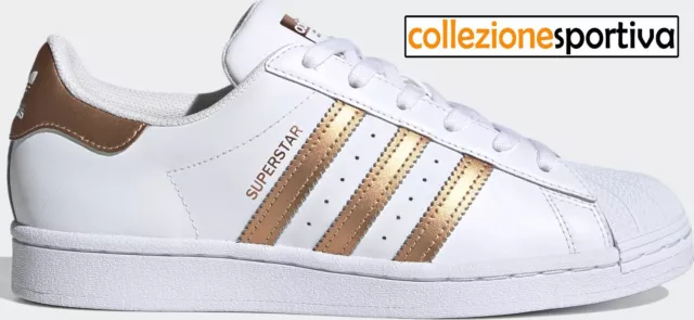 SCARPE DONNA ADIDAS SUPERSTAR - cod. FX7484 - col.bianco/bronzo