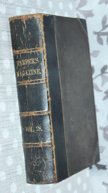 ANTIQUE Book 1864 HARPER'S NEW MONTHLY Bound CIVIL WAR NEWS Literature FASHION +