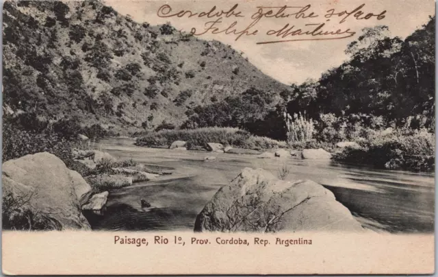 Argentina Paisaje Rio Prov. Cordoba Vintage Postcard C141