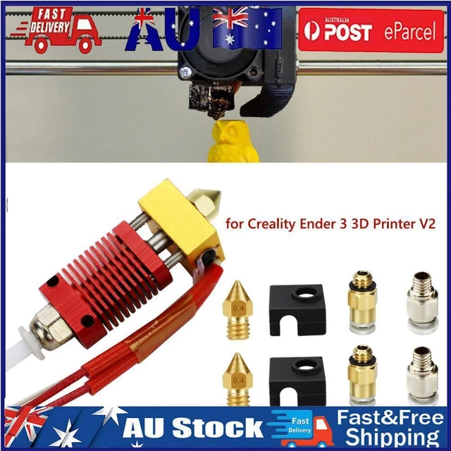 9x DIY 0.4mm MK8 Nozzle Extruder Hot End Kit for Creality Ender 3 Pro 3D Printer