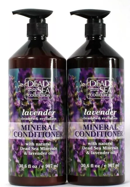 2 Dead Sea Collection Lavender Oil Cleans Revitalize Mineral Conditioner 30.6 Oz