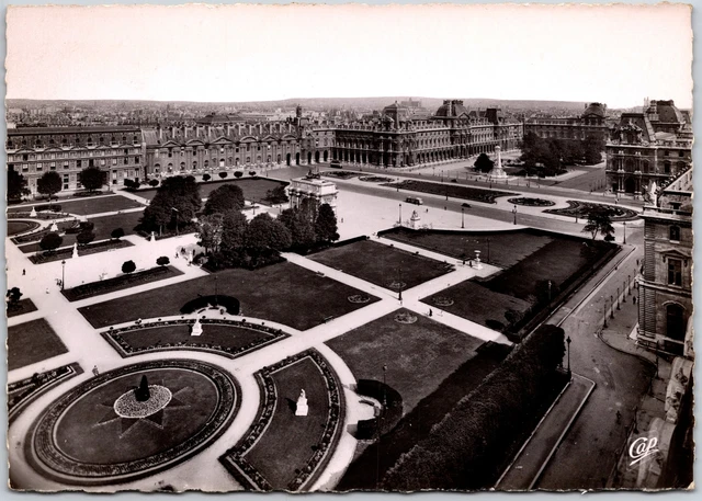 Vue Generale De La Place Du Carrousel Paris France Real Photo RPPC Postcard