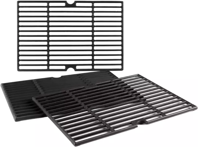 Matte Enamel Cast Iron Cooking Grates 3-Pack For Nexgrill 6 Burner Evolution BBQ