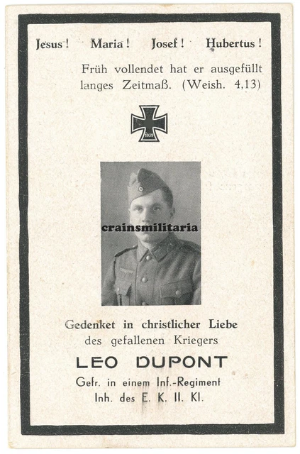 Orig. Sterbebild 340.ID Soldat ° Belgien Amel + Kiew Ukraine 1943