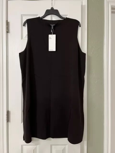 3X NWT Eileen Fisher The Icons Clove Funnel Neck Washable Wool Crepe Shift Dress