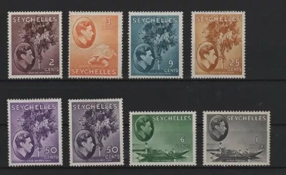 Seychelles  King George VI. 6 values up to 1 Rupee unused