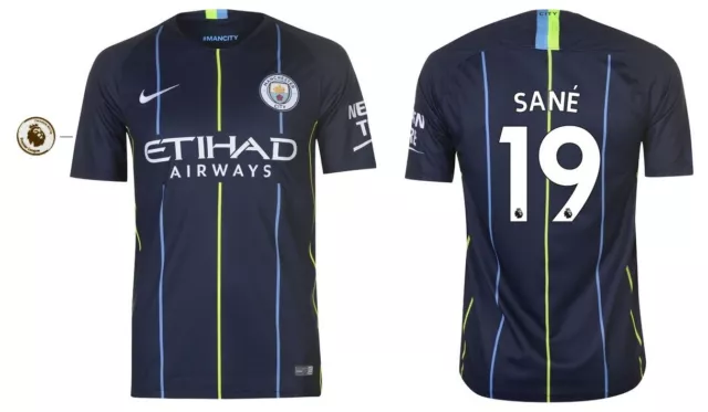 Trikot Nike Manchester City 2018-2019 Away - Sané 19 I Auswärts PL Badge Sane