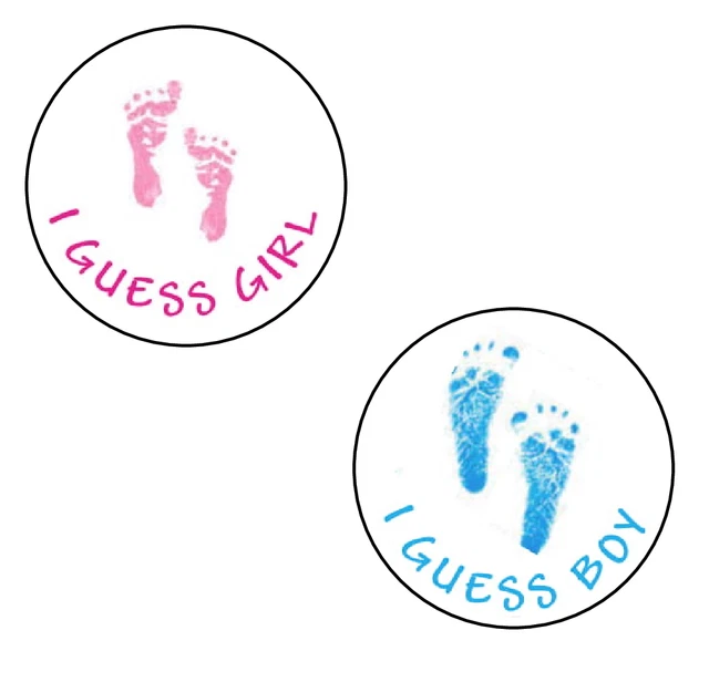 30 Gender Reveal Party Aufkleber Baby Dusche I Guess Junge/Mädchen rosa blaue Füße