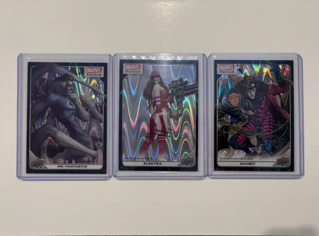 2024 Upper Deck Marvel Platinum TEAL WAVE Lot Gambit, Elektra, Mr. Fantastic