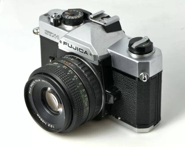 Fujica STX-1 35mm Film SLR Camera & 55mm f/2.2 X-Fujinon Lens. Meter faulty.