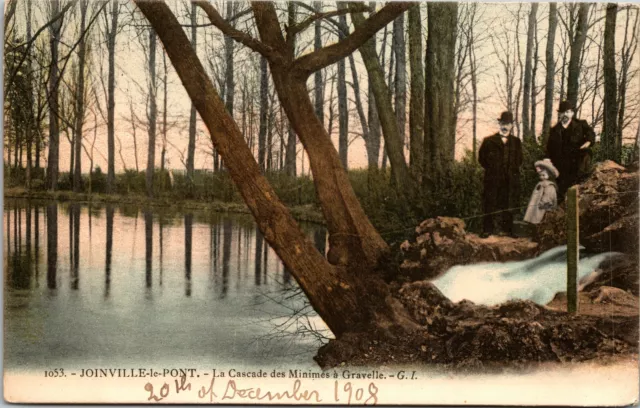 Vintage Postcard People At The Cascades At Joinville-Le-Pont France Mailed 1908