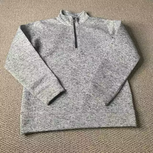 Crown & Ivy Boys Sweater XL Heather Gray Fleece 1/4 Zip Long Sleeves Pullover*