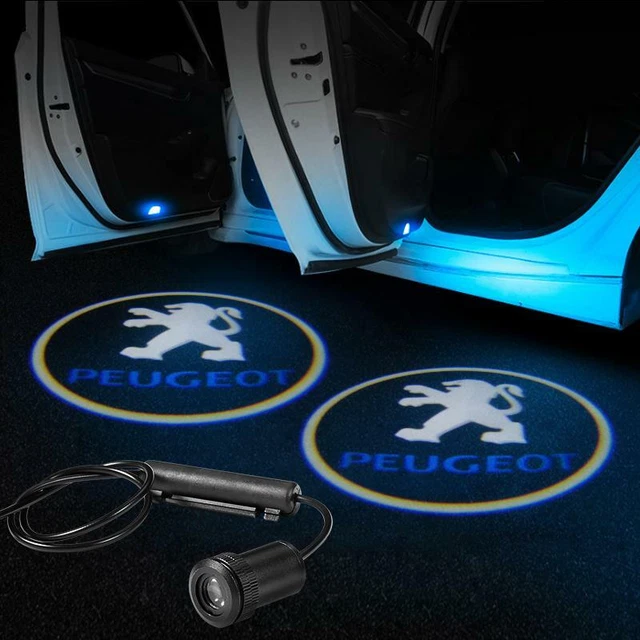 2 Proiettori LED A Logo Per Portiera Auto, Luce Di Benvenuto Senza Fili Per Peugeot 208 2013-2018, Installazione In 5 Minuti, Niente Cavi Né Fori
