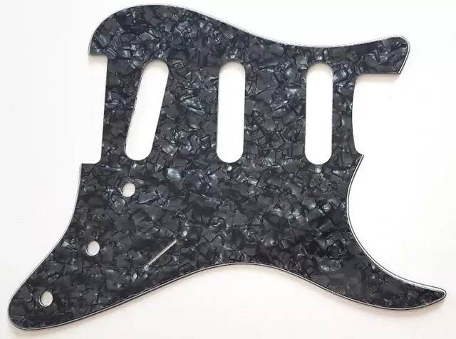 New Pickguard STRATOCASTER Sss - No Holes -pearl Black- 3ply Guitar STRAT