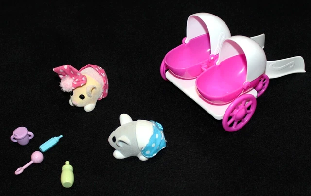 ZHU ZHU PET BABY CARRIAGE wt 2 BABIES/BOY & GIRL/LOTS OF ACCESSORIES...EXCELLENT ZHU ZHU PET BABY CARRIAGE wt 2 BABIES/BOY & GIRL/LOTS OF ACCESSORIES...EXCELLENT