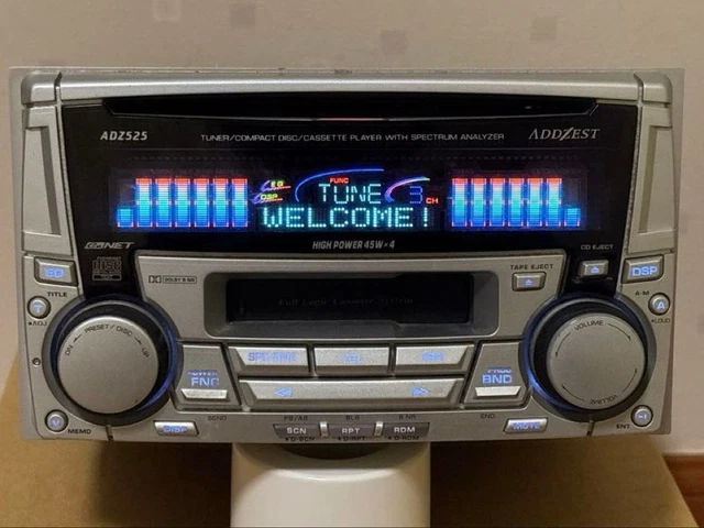 希少！動作品！平成レトロ！ADDZEST CD・カセットデッキ 2DIN ADDZEST 2DIN CD cassette deck ADZ525 Genuine OEM JDM Audio Deck