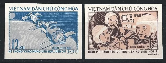 VIETNAM 1972 MiNr: 717 U - 718 U ** POSTFRISCH SOJUS 11 KOSMOS COSMOS