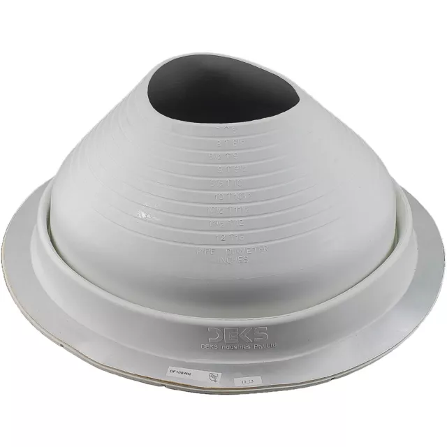 #8 White Dektite Round Base Pipe Flashing (DF108WH)