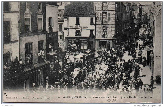 61 ALENCON - cavalade du 05 juin 1911 - la grande rue