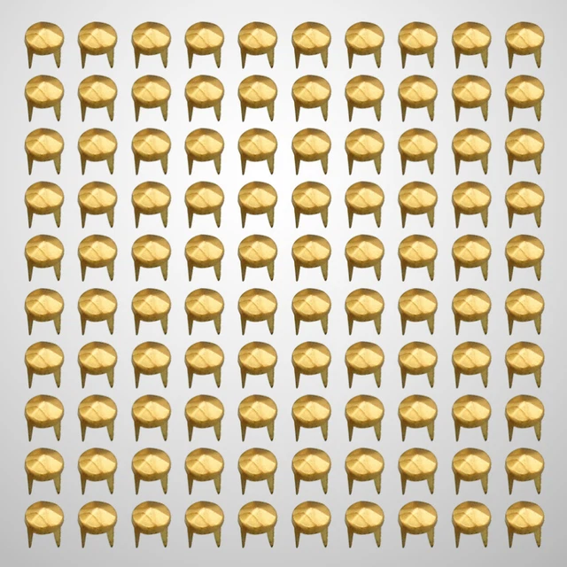 100 piezas hágalo usted mismo Remaches de latón Hexagonales Puntos Cuatro Garras Clavo de Pico para Zapatos Punk