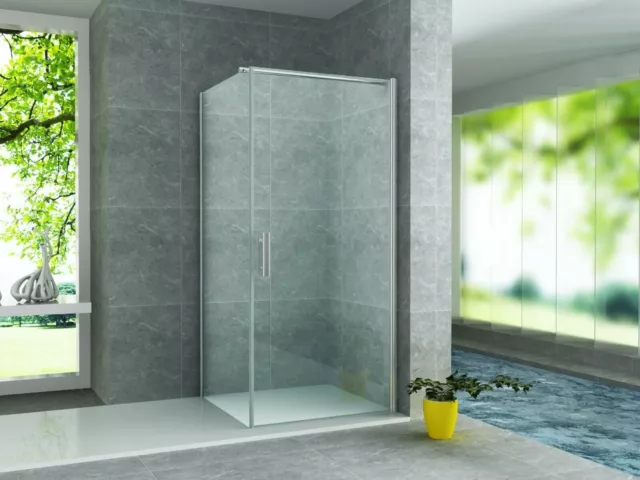 Duschkabine 90x90 Dusche Eckdusche Duschabtrennung Schwingtür ESG Glas NANO