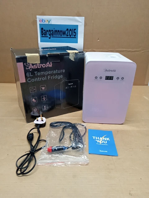 Astro AI 6L Frigorifero controllo temperatura 8 lattine - Bianco/Rosa, J423.