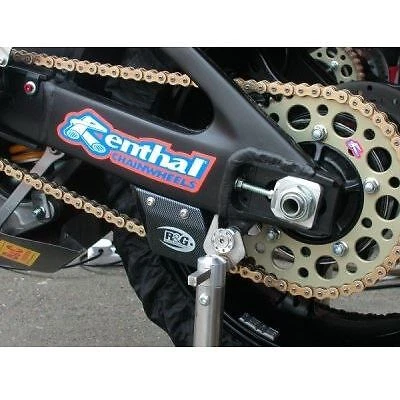 R&G Toe Chain Guards Carbon Look (ABS Shark's Fin) Kawasaki ZX10-R 2004 - 2015
