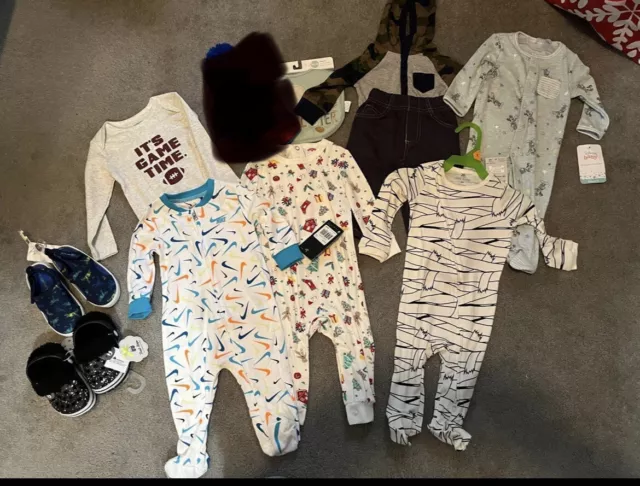 FREE SHIPPING - Baby Boys 9 Piece Lot! Carters, Nike Okie Dokie, Shoes!