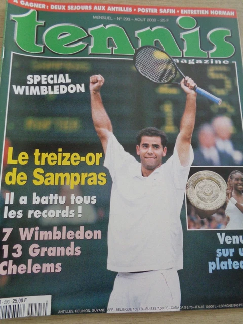 TENNIS DE FRANCE N°484 Aout 1993 Special Wimbledon - Pete Sampras EUR 9,99 - FR