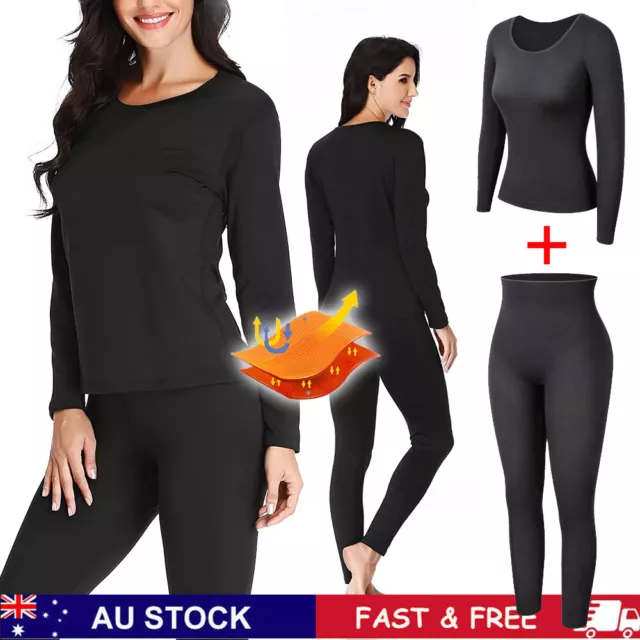 Women Long Johns Thermal Underwear Set Base Layer Top & Pants for Cold Weather