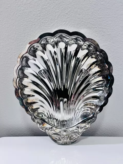 Large Silver-Plated  Shell  Serving Bowl Plate