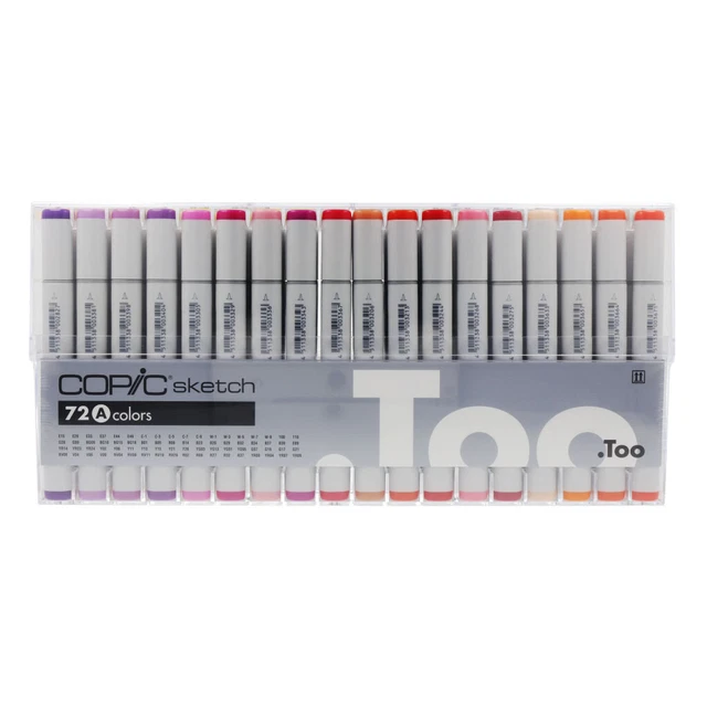 COPIC SKETCH MARKER 72 Color Set Premium Artist Markers A, B, C, D, E ...