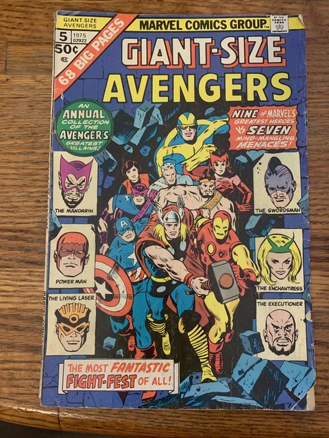 Giant-Size Avengers #5 1975 (Marvel Comics) 9 Heroes vs 7 Menaces Fight Fest