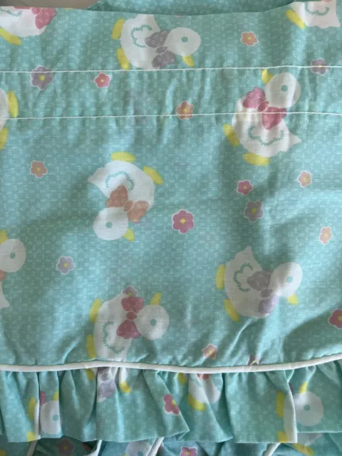 Vintage Sears Perma-Prest Nursery Crib Bedding/Curtain Set Blue Pastels Ducks