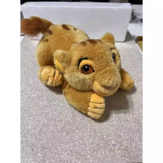 Disney Baby Simba Crouching Cub 9" Plush Stuffed Animal The Lion King Vintage