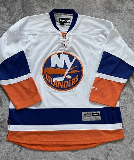 REEBOK NHL NEW York Islanders Hockey Sewn Jersey Men Size L White Blue