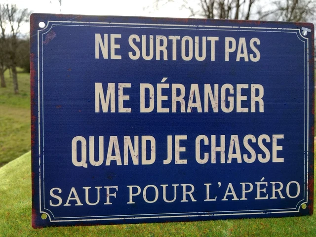 Panneau Déco Métal Pétanque – "En Cours, Ne Pas Déranger", 30x34cm, Neuf, Idée Cadeau