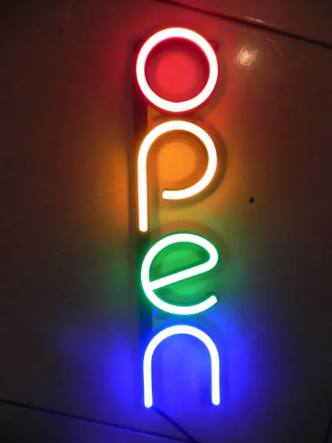 Vertical Color Neon Style LED Open Sign for Business - Clolor