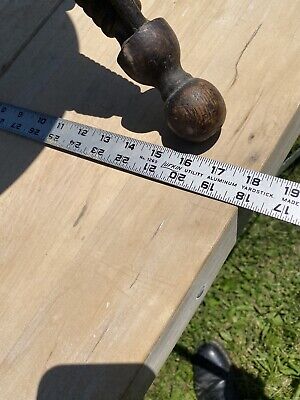 Antique Piano Stool TONK Chicago NYC Solid Wood Spin Iron Stick And Ball 5