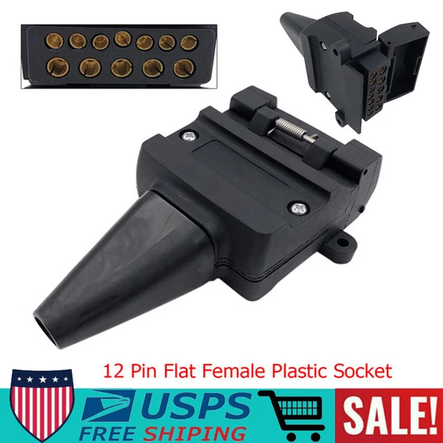 12 PIN FLAT Trailer Plug Connector Socket Male & Female Caravan Camper