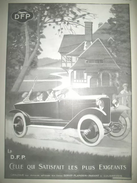 Publicite De Presse Dfp Automobile Illustration Geow French Ad 1923
