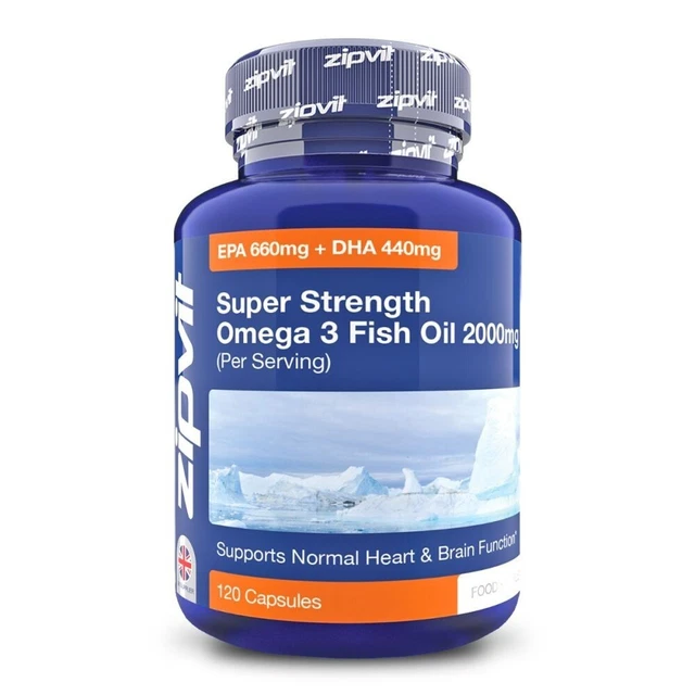 OMEGA 3 FISH Oil 2000mg, EPA 660mg DHA 440mg per Daily Serving, 120