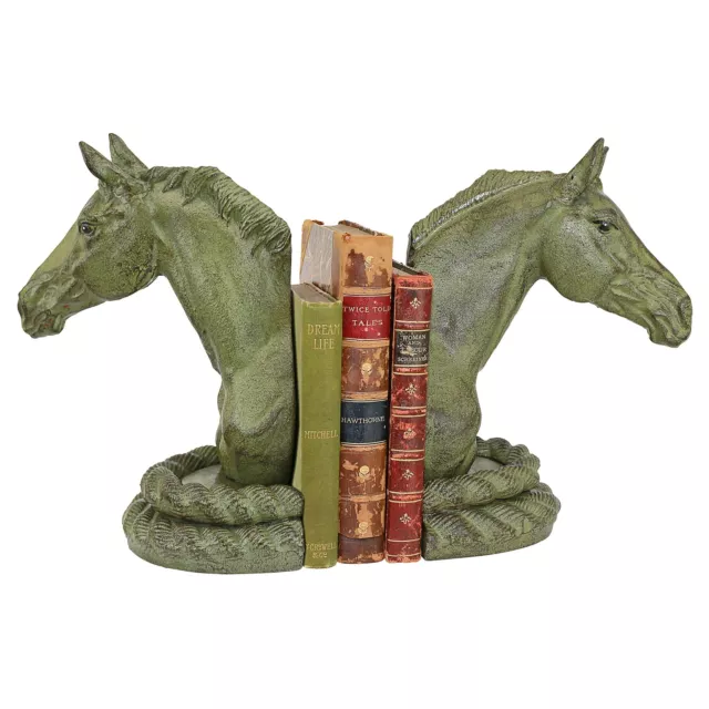 Design Toscano Equestrian Elegance Horse Cast Iron Sculptural Bookend Pair