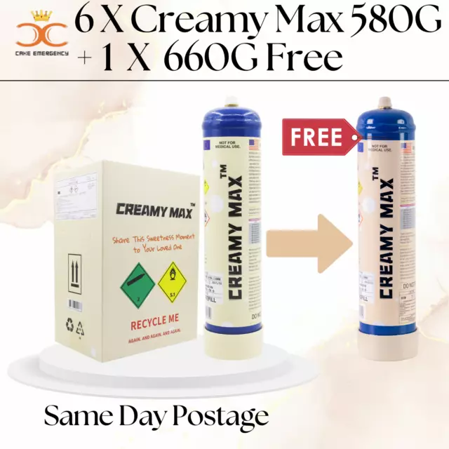 Free Metro Express! CREAMY MAX 6 x 580g get 1 free 660g Cream Chargers