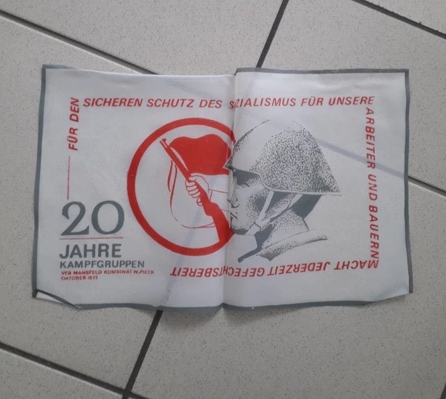 20 Jahre Kampfgruppen der Arbeiterklassen der DDR Tuch/Untersetzer/Decke 38x24cm